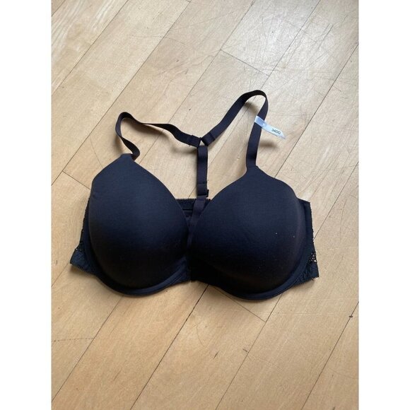 DKNY bra black underwire size 34DD BNWOT adjustable straps T-back - Picture 2 of 7